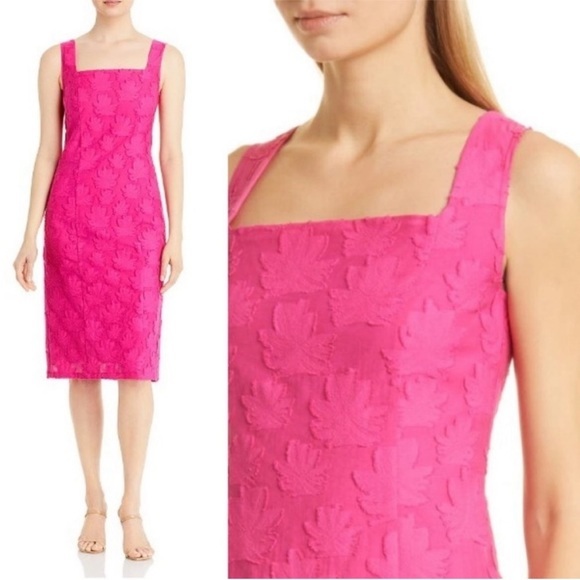 Hugo Boss Dresses & Skirts - {Boss} Diteva Pink Floral Jacquard Square Neck Sheath Dress, Size 0, NWOT